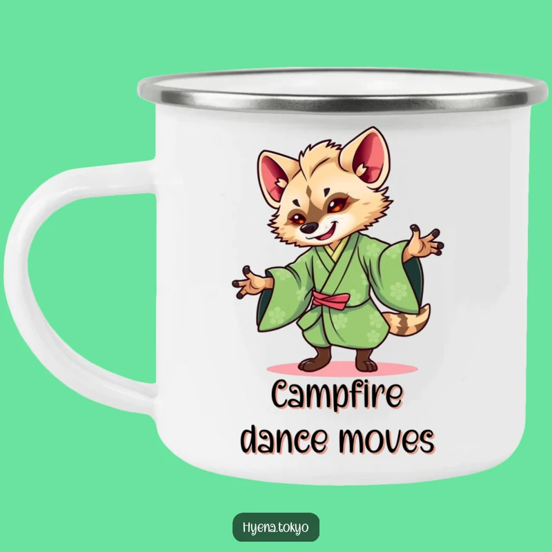 Funny Hyena Camp Mug: Durable Kimono Dance Design, Perfect Funny Gift