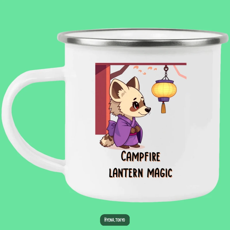 Funny Hyena Purple Kimono Lantern Fascination Camping Mug - Campfire Wonders!