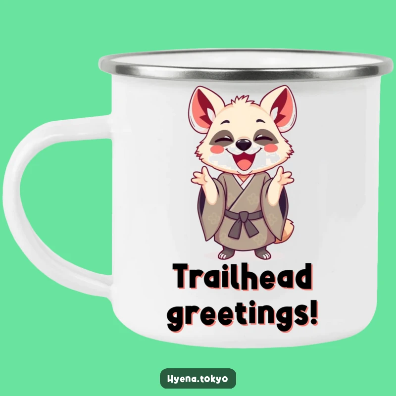 Funny Hyena Kimono Playful Camping Mug: Outdoor Character Gift