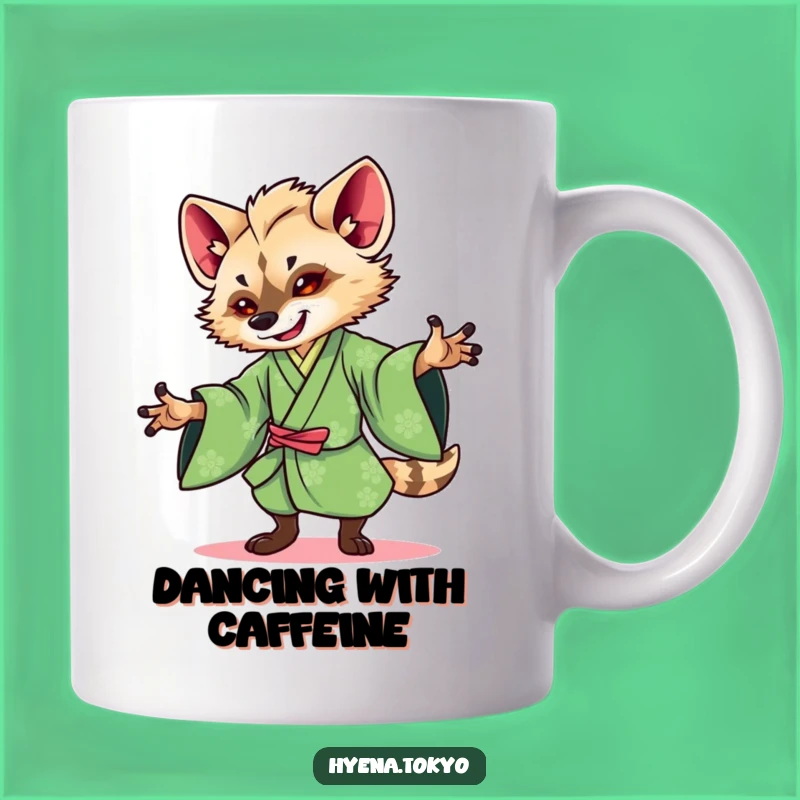 Funny Hyena Kimono Dance Mug: Exotic Animal Art, Perfect Funny Gift for Dancers