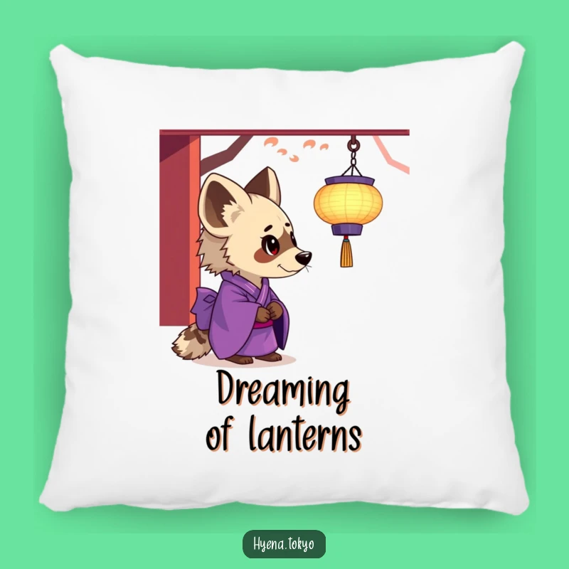 Funny Hyena Purple Kimono Lantern Fascination Pillow - Soft & Serene