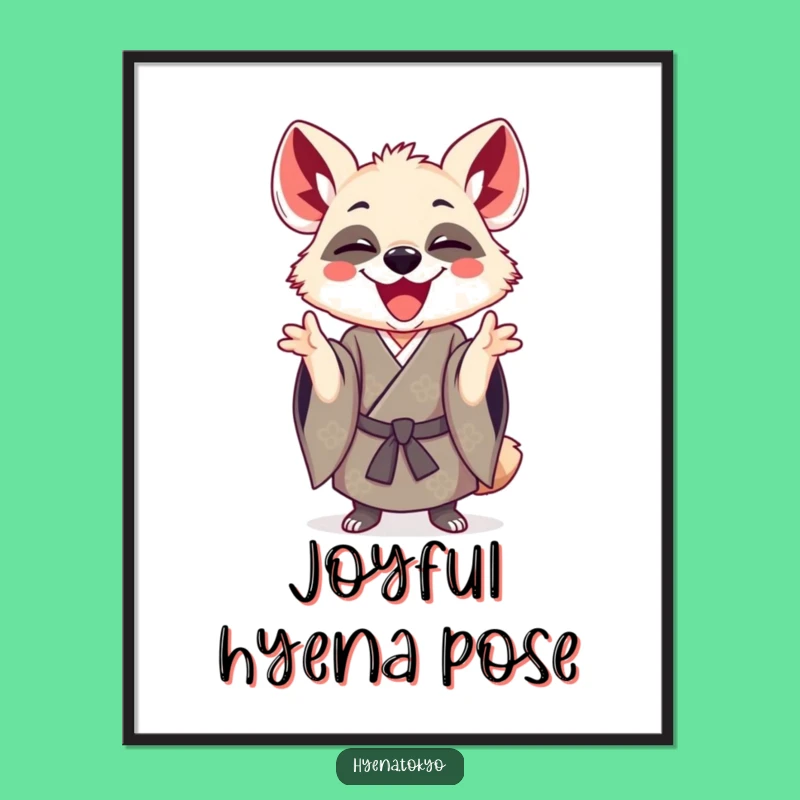 Funny Hyena Kimono Playful Digital Art: Joyful Decor Gift