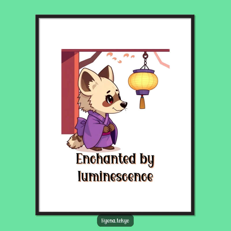 Funny Hyena Purple Kimono Lantern Fascination Digital Art - Instant Enchantment!