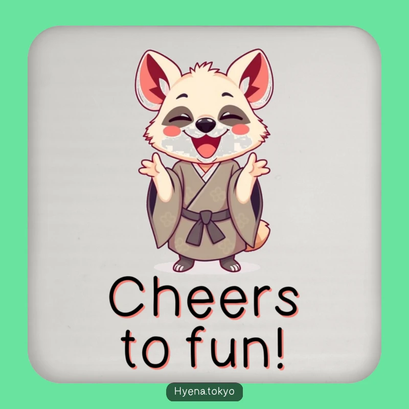 Funny Hyena Kimono Playful Coaster: Drink Protector Gift