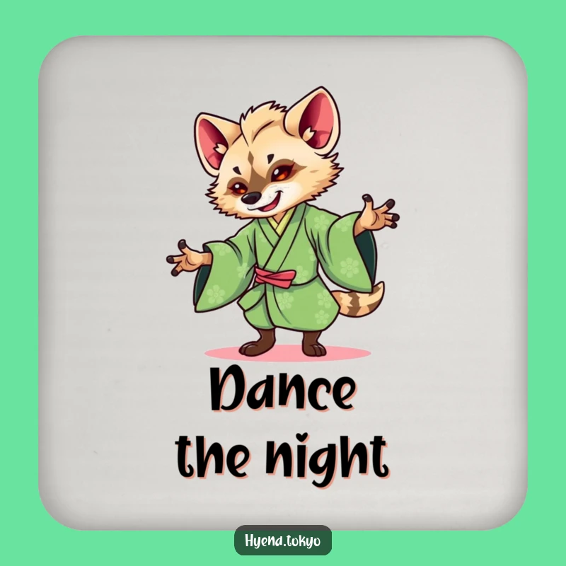 Funny Hyena Kimono Coasters: Protect Surfaces with Art, Funny Gift Set