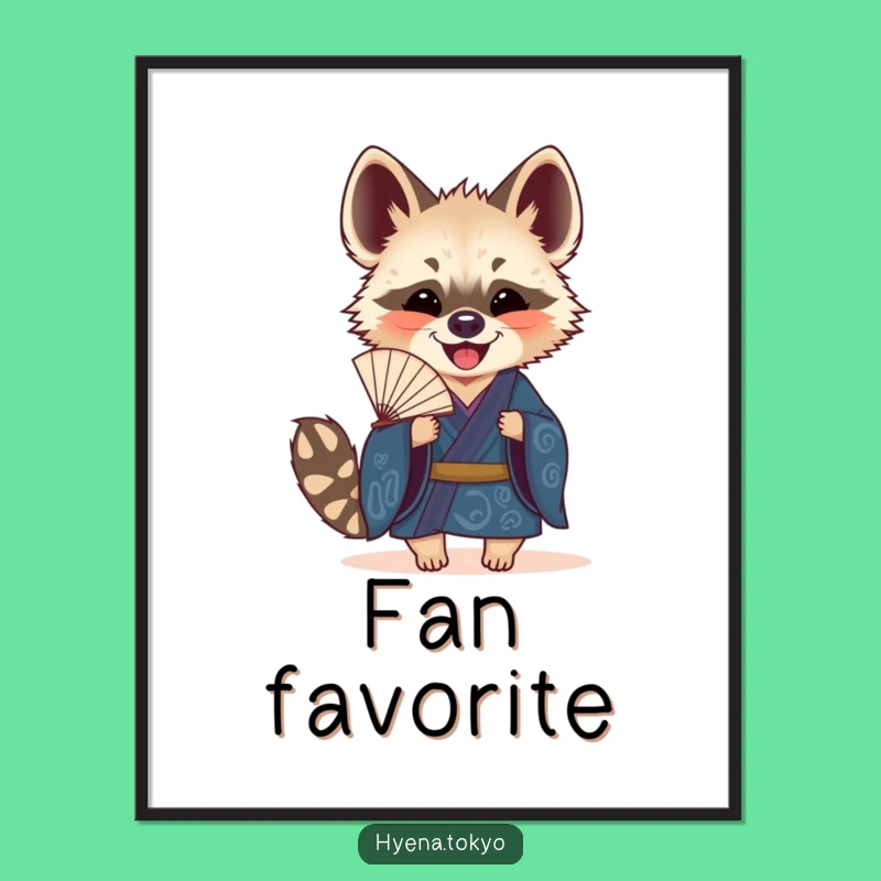 Funny Hyena Fan Poster: Elegant Wall Art, Unique Funny Gift Idea