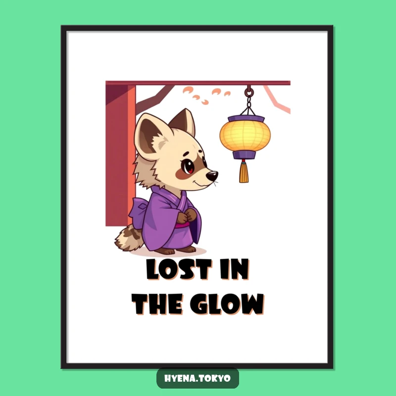 Funny Hyena Purple Kimono Lantern Fascination Poster - Dreamy Decor!