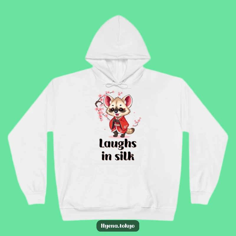 Funny Hyena Red Kimono Blossom Batting Hoodie - Cozy & Hilarious Gift