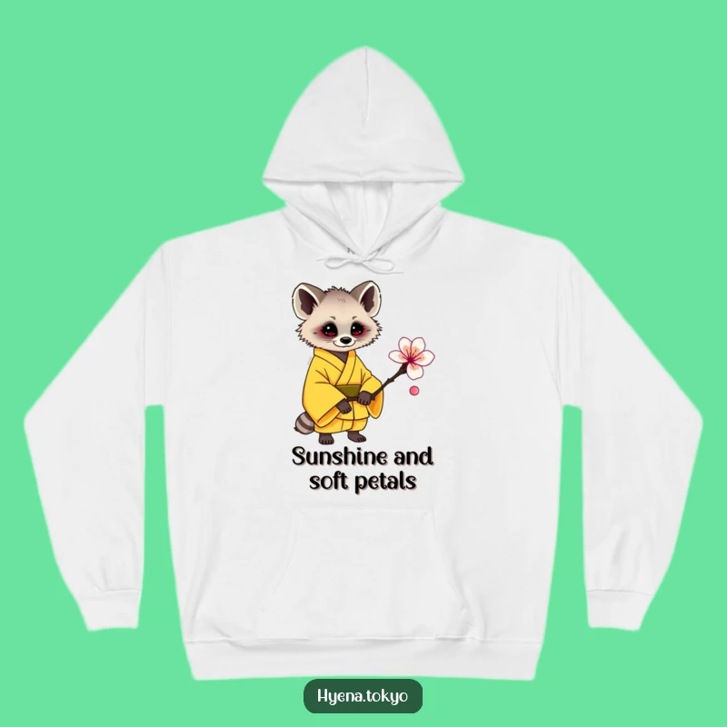 Funny Hyena Yellow Kimono Plum Blossom Offering Hoodie - Cozy & Kind