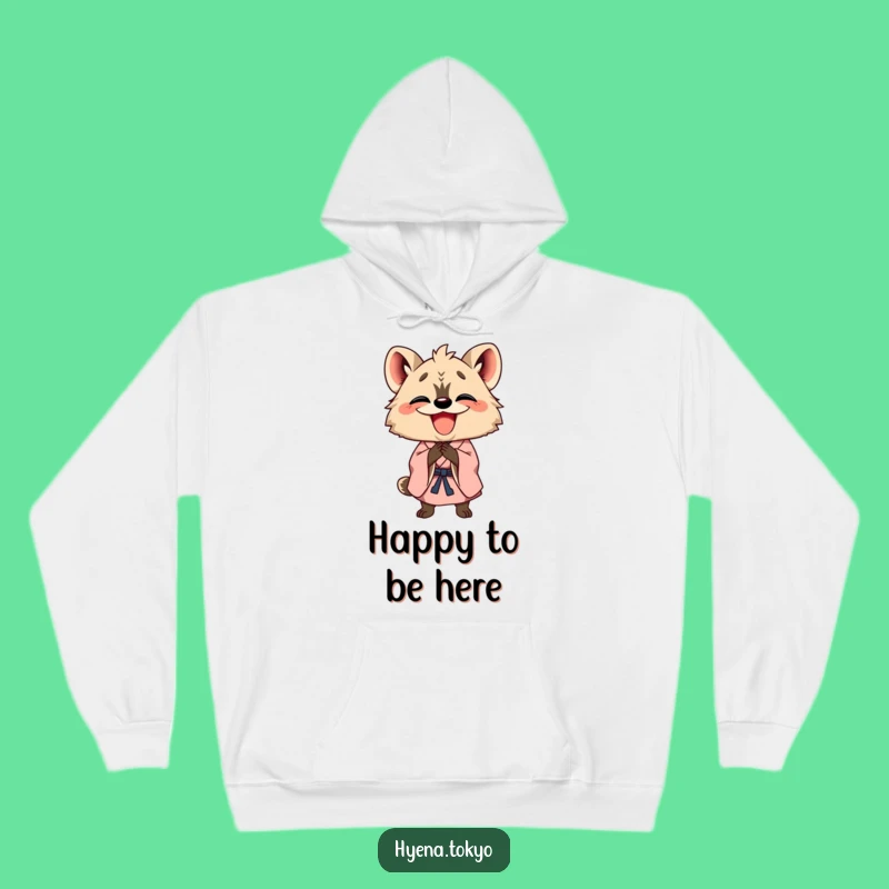 Funny Hyena Kimono Bowing Hoodie: Cozy Happy Character Gift