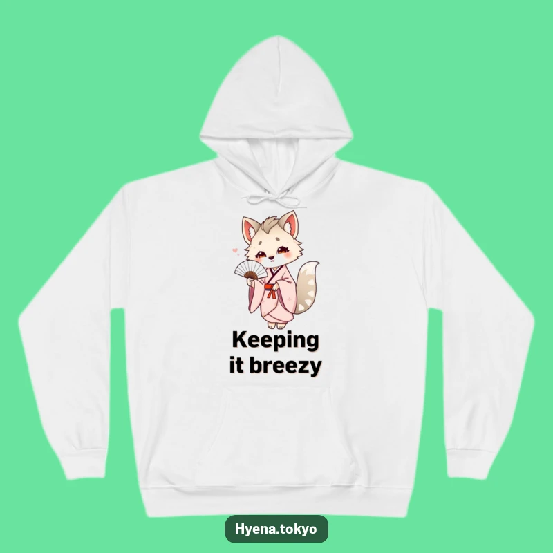 Funny Hyena Kimono Fan Hoodie: Cozy Elegant Character Gift