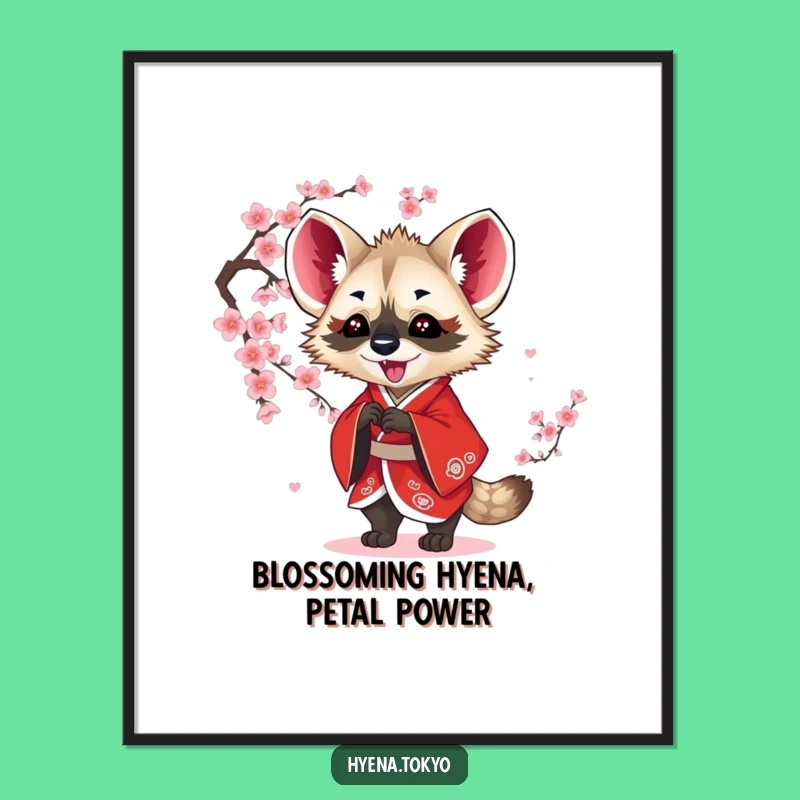 Funny Hyena Blossom Kimono Free Printable Wall Art - Humorous Downloadable Art