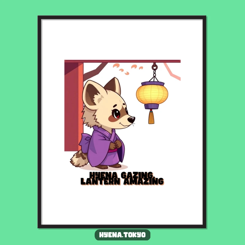 Funny Hyena Lantern Kimono Free Printable Wall Art - Humorous Downloadable Art