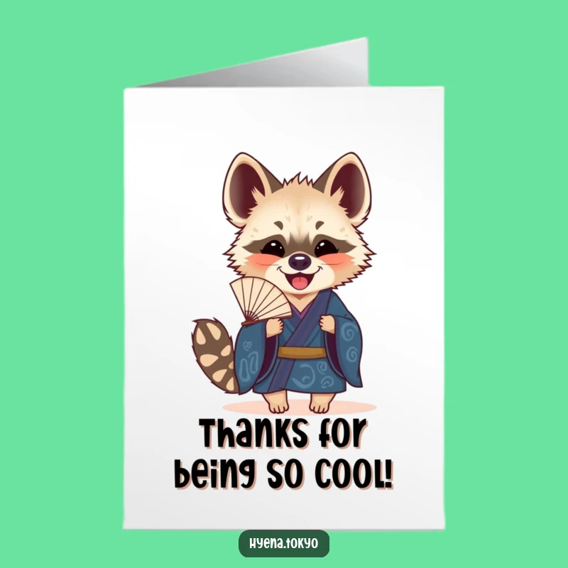 Free Printable Thank You Card: Hyena Fan Joy - Funny Downloadable Appreciation with Style!