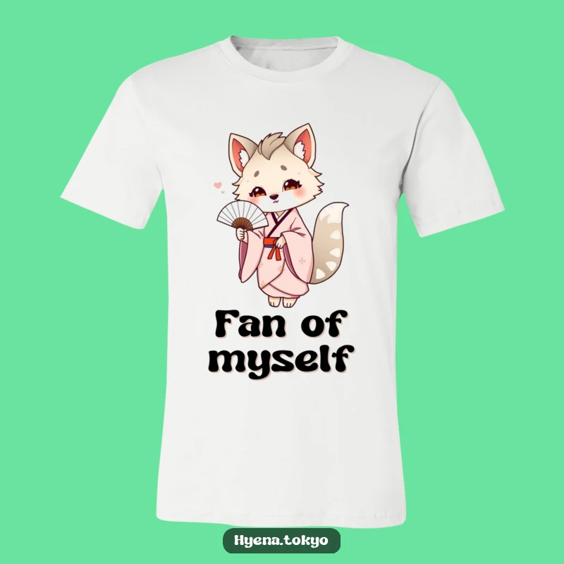 Funny Hyena Kimono Fan T-Shirt: Graceful Character Tee Gift