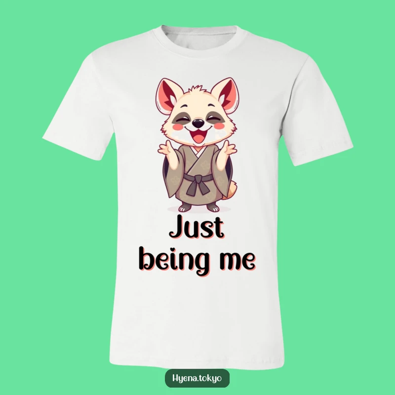 Funny Hyena Kimono Playful Gesture T-Shirt: Joyful Character Tee Gift