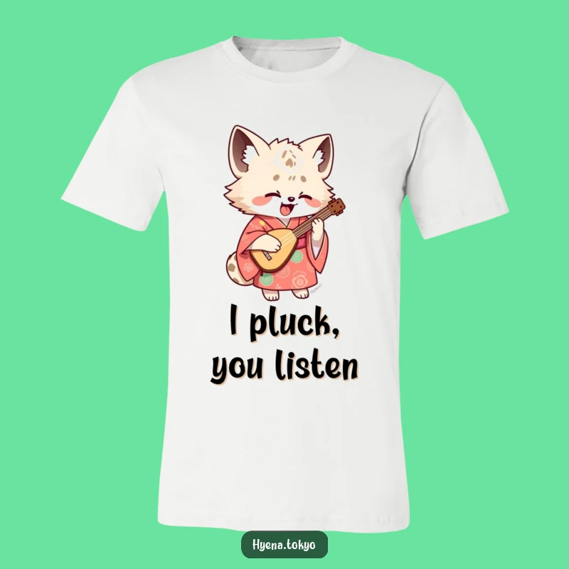 Funny Hyena Shamisen T-Shirt: Quirky Musician Character Tee Gift